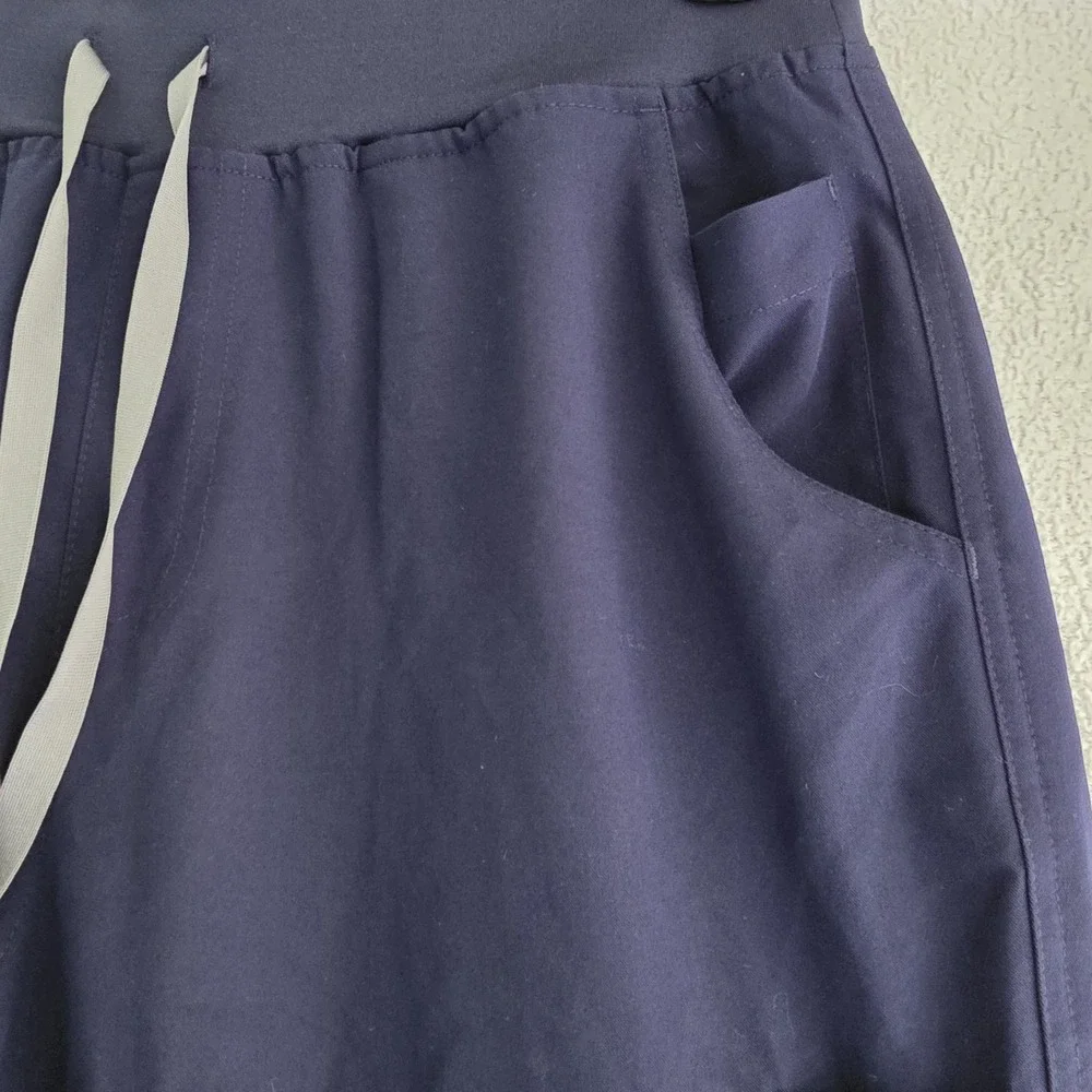 FIGS Scrub Pants Navy Blue L Technical Collection Drawstring Pockets